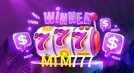 Una escena digital vívida inspirada en casino con MTM777 mostrado prominentemente, luces brillantes, fichas, cartas y acentos dorados.